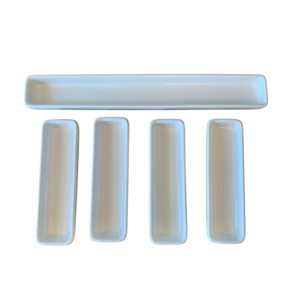 Pampered Chef Simple Additions White Hospitality Set of 5 Olives Sushi Serving